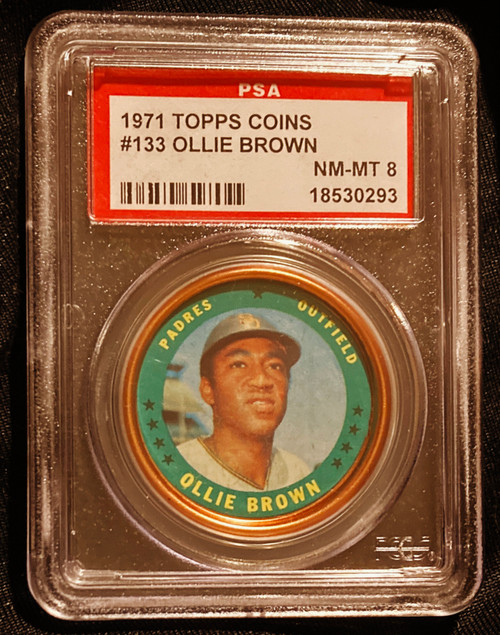 1971 Topps Coins #133 Ollie Brown PSA 8