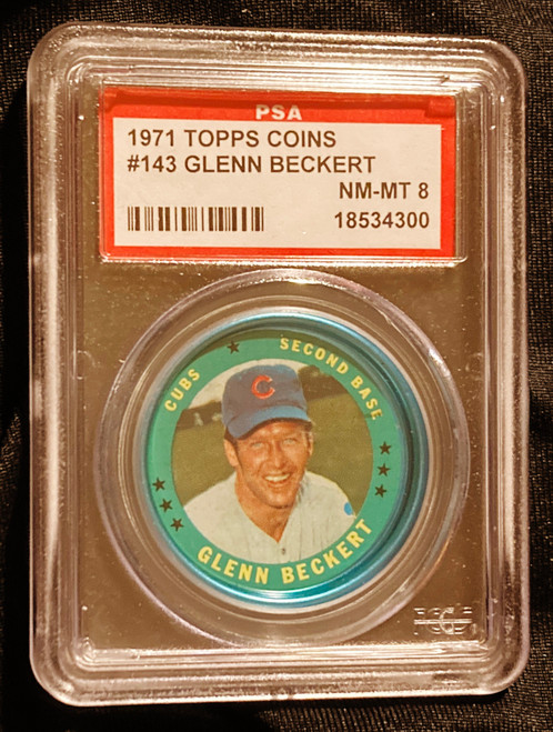 1971 Topps Coins #143 Glenn Beckert PSA 8