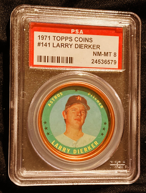 1971 Topps Coins #141 Larry Dierker PSA 8