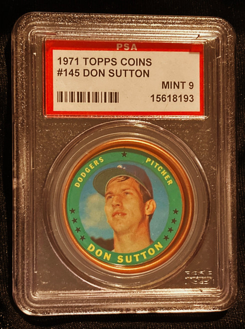 1971 Topps Coins #145 Don Sutton PSA 9