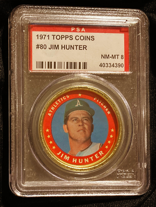 1971 Topps Coins #080 Jim Hunter PSA 8
