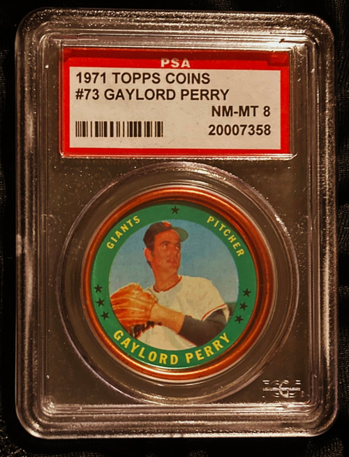 1971 Topps Coins #073 Gaylord Perry PSA 8