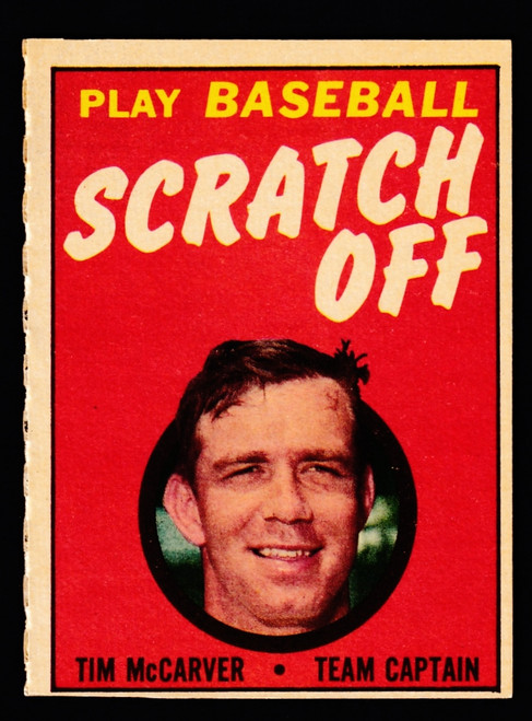 1970 Topps Scratch Offs Tim McCarver Unscratched EXMT