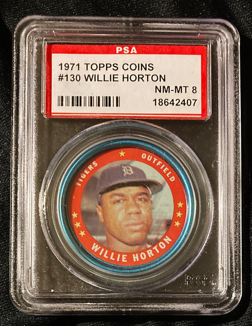 1971 Topps Coins #130 Willie Horton PSA 8