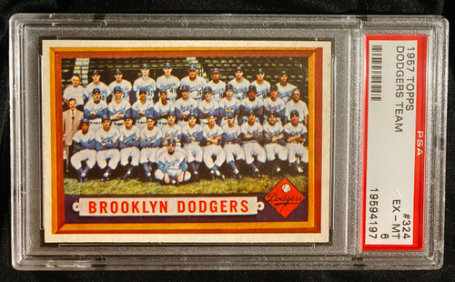1957 Topps #324 Brooklyn Dodgers Team PSA 6