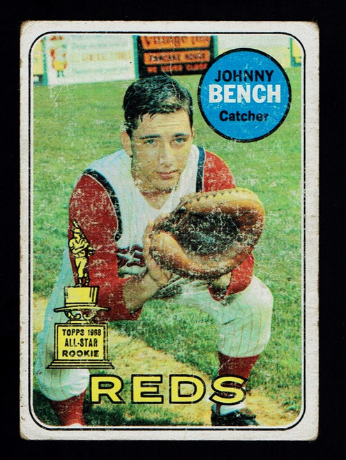 1969 Topps #095 Johnny Bench Poor
