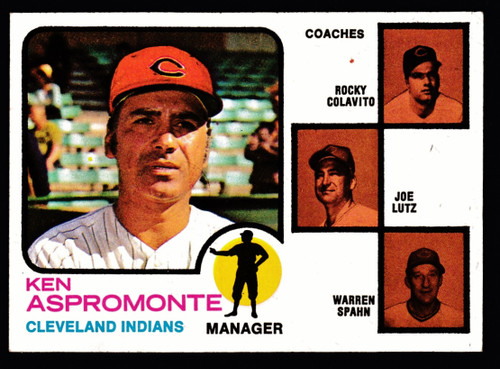 1973 Topps #449 Ken Aspromonte Brown Background EXMT
