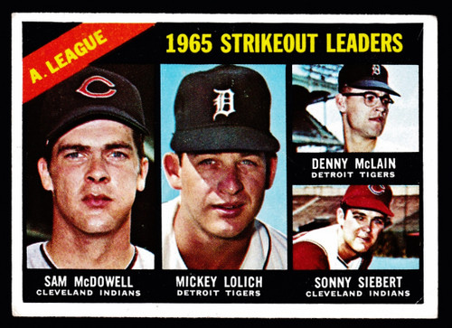 1966 Topps #226 AL Strikeout Leaders McLain Lolich Fair