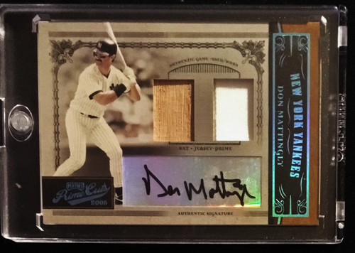2005  Playoff Prime Cuts Don Mattingly Auto 4/5 NMMT or Better