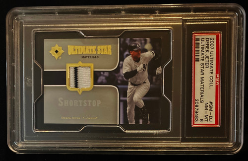 2007 Ultimate Collection Ultimate Star Materiels #SM-DJ Derek Jeter Jersey PSA 8