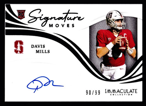 2021 Panini Immaculate Collection Collegiate Davis Mills RC Auto #90/99 EXMT+