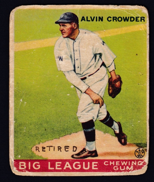 1933 Goudey #095 Alvin Crowder Poor