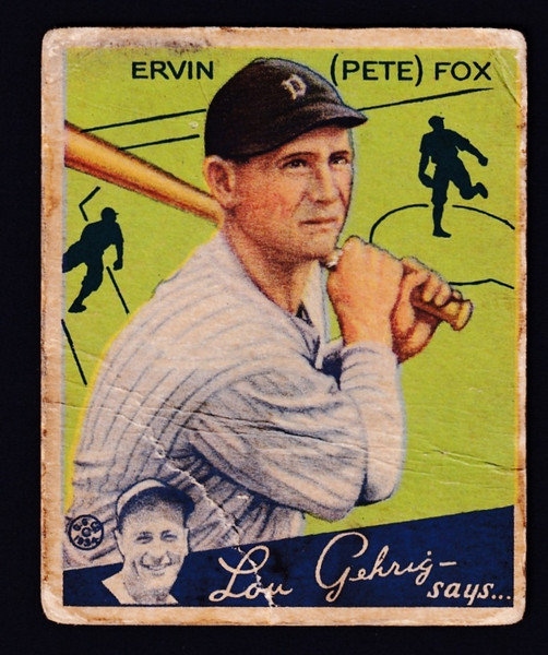 1934 Goudey #70 Ervin Pete Fox Poor