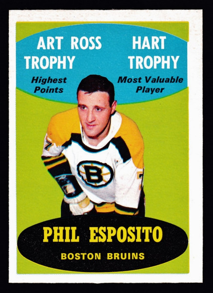 1969 OPC #205 Art Ross Hart Trophy Esposito No Number on Front #214 on Back EXMT+