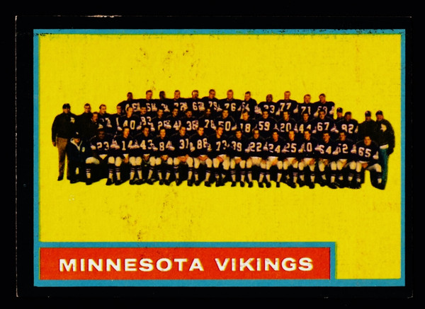 1962 Topps #101 Minnesota Vikings Team SP EX