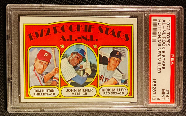 1972 Topps #741 AL NL Rookie Stars John Milner PSA 9