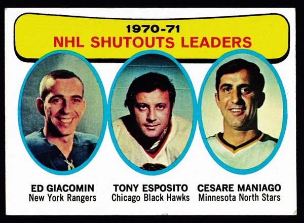 1971 Topps #005 NHL Shutout Leaders Esposito VG+