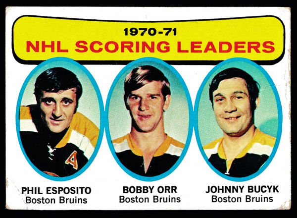 1971 Topps #003 Scoring Leaders Orr Esposito Bucyk Poor