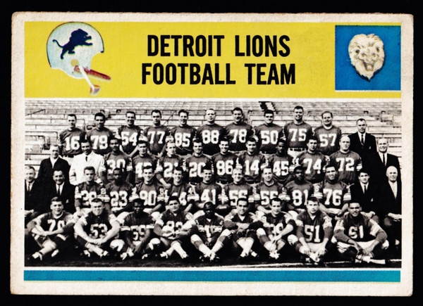1964 Philadelphia #069 Detroit Lions Team VG