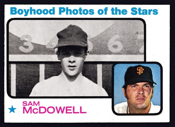 1973 Topps #342 Boyhood Photos Sam McDowell EX