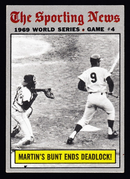 1970 Topps #308 World Series Game #4 Martin's Bunt Ends Deadlock! VGEX