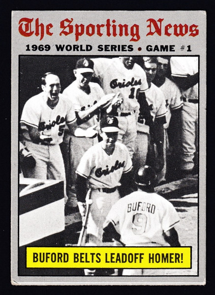 1970 Topps #305 World Series Game #1 Buford Belts Leadoff HR!  VG