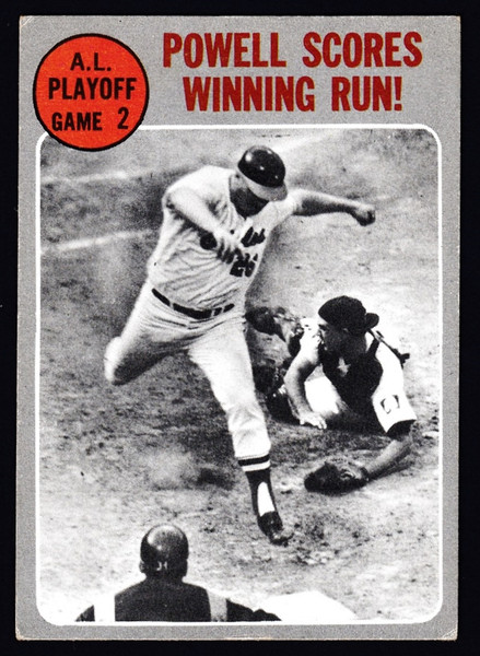 1970 Topps #200 AL Playoff Game 2 Powell Scores Winning Run VG