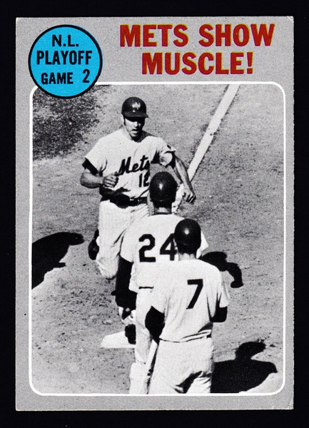 1970 Topps #196 NL Playoff Game #2 Mets Show Muscle VG