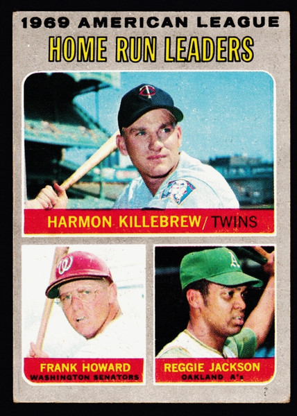1970 Topps #066 AL Home Run Leaders Killebrew Jackson GD