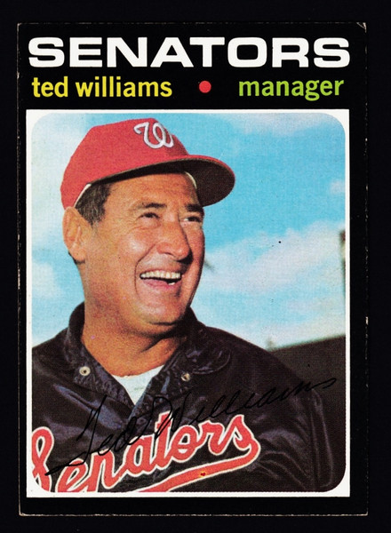 1971 Topps #380 Ted Williams VGEX