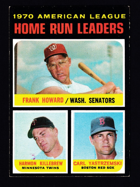 1971 Topps #065 AL Home Run Leaders Killebrew Yastrzemski EX-