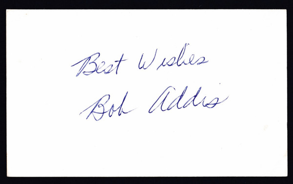 Bob Addis Signed 3" X 5" Index Card