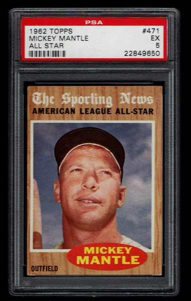 1962 Topps #471 Mickey Mantle AS PSA 5