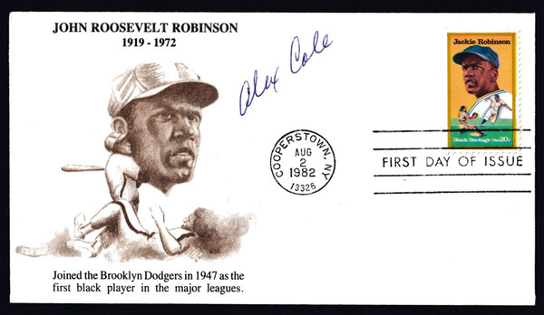 Alex Cole Signed 6.5" X 3.75" First Day Cover B