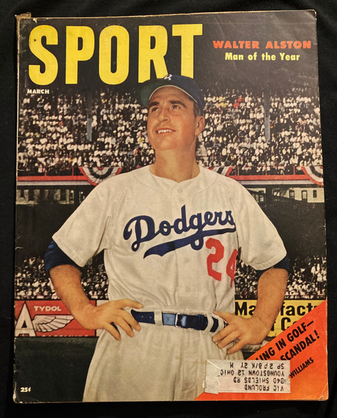 1956 March Sport Magazine Walt Alston Cover