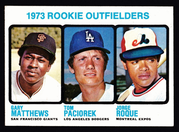 1973 Topps #606 Rookie Outfielders Gary Mathews RC EX