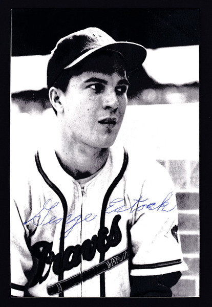 George Estock Signed 4" X 6" Postcard Photo