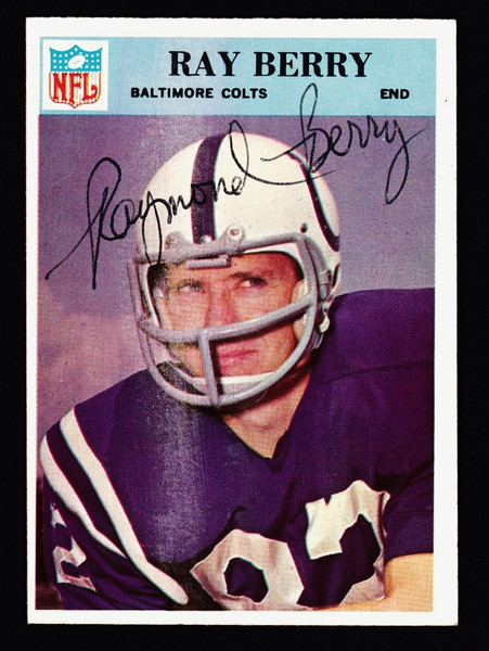 Raymond Berry Signed 1966 Philadelphia Card #15