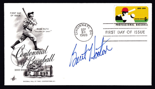 Burt Hooten Signed 6.5" X 3.75" First Day Cover