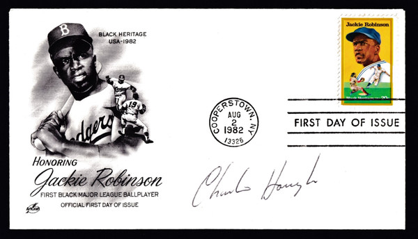 Charlie Hough Signed 6.5" X 3.75" First Day Cover