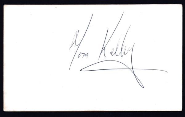 Tom Kelley Signed 3" X 5" Index Card