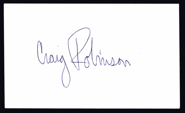 Craig Robinson Signed 3" X 5" Index Card