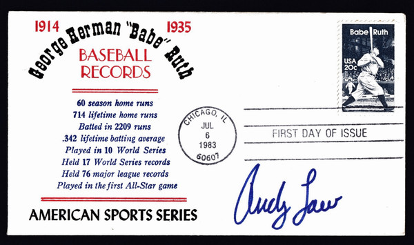 Rudy Law Signed 6.5" X 3.75" First Day Cover