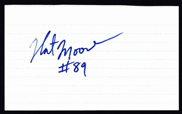 Nat Moore Signed 3" X 5" Index Card
