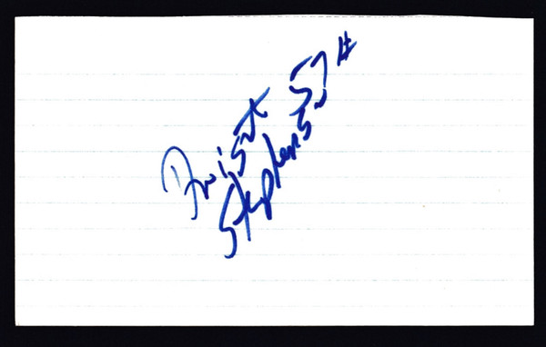 Dwight Stephenson Signed 3" X 5" Index Card