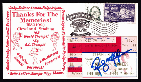 Randy Milligan Signed Ticket Attached to 6.5" X 3/75" Cachet