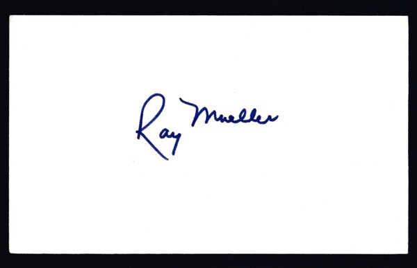 Ray Mueller Signed 3" X 5" Index Card