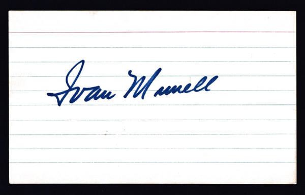 Ivan Murrell Signed 3" X 5" Index Card