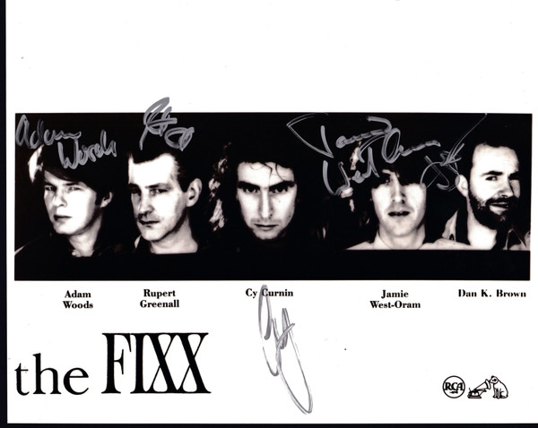 The Fixx  Woods Greenall Curnin West-Oram Brown Signed 8" x 10" Glossy Photo