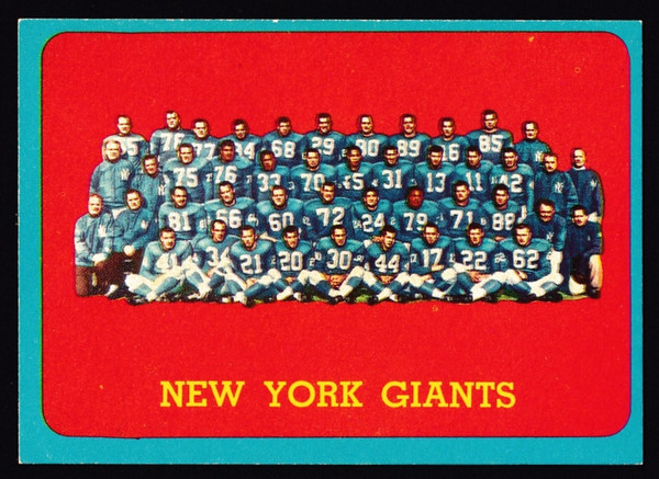 1963 Topps #060 New York Giants Team EX